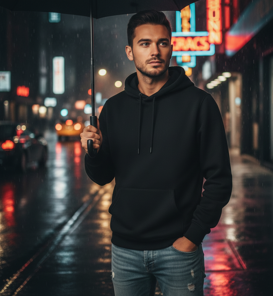 Prime Black Unisex Polyester Hoodie