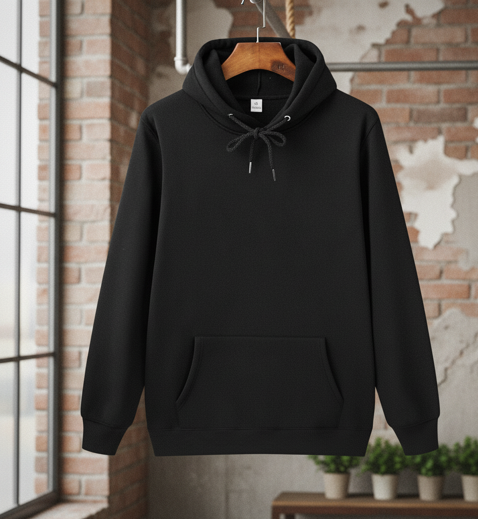 Prime Black Unisex Polyester Hoodie
