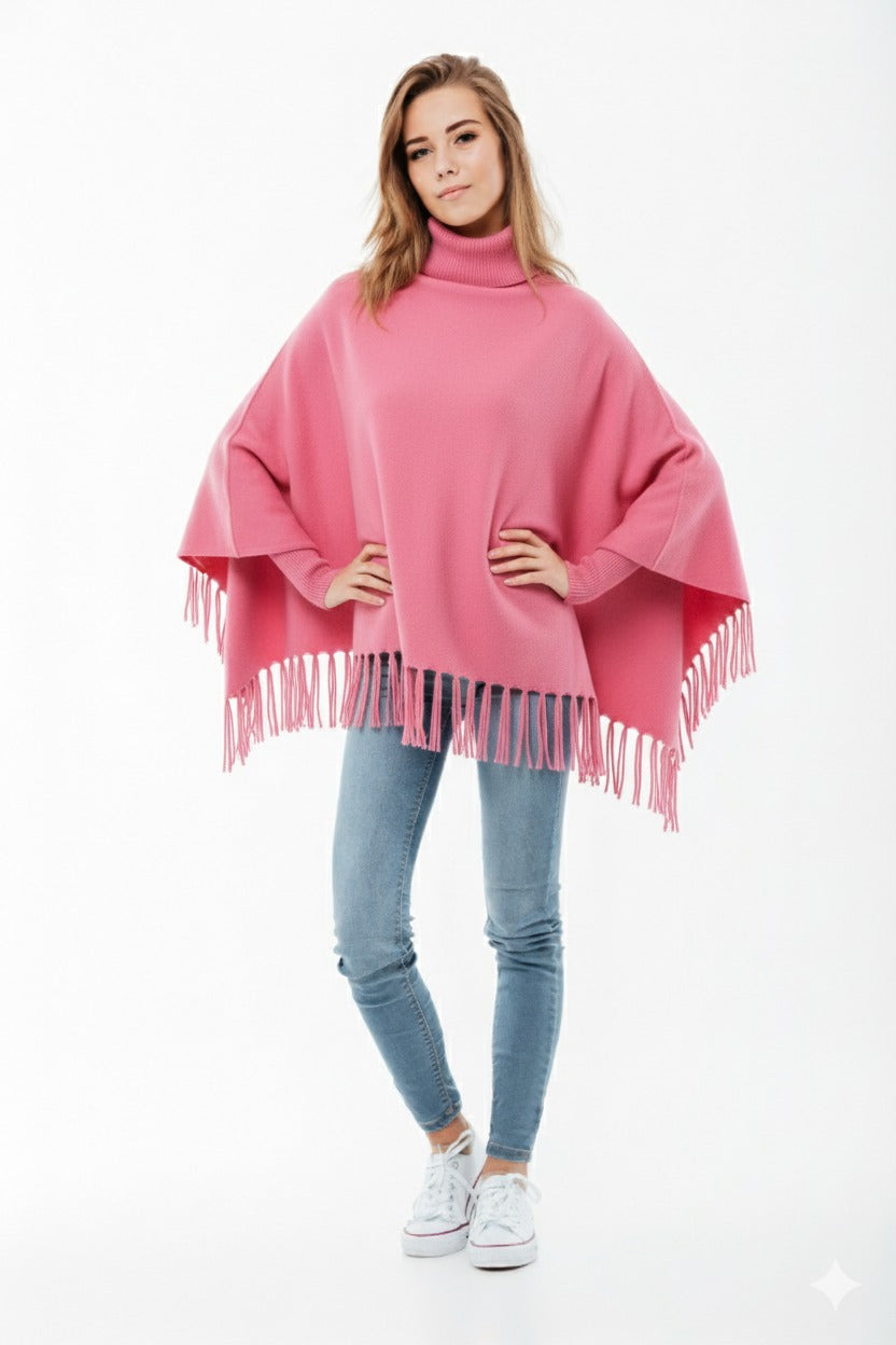 Prime Girls Winter Fleece Poncho with Tassels