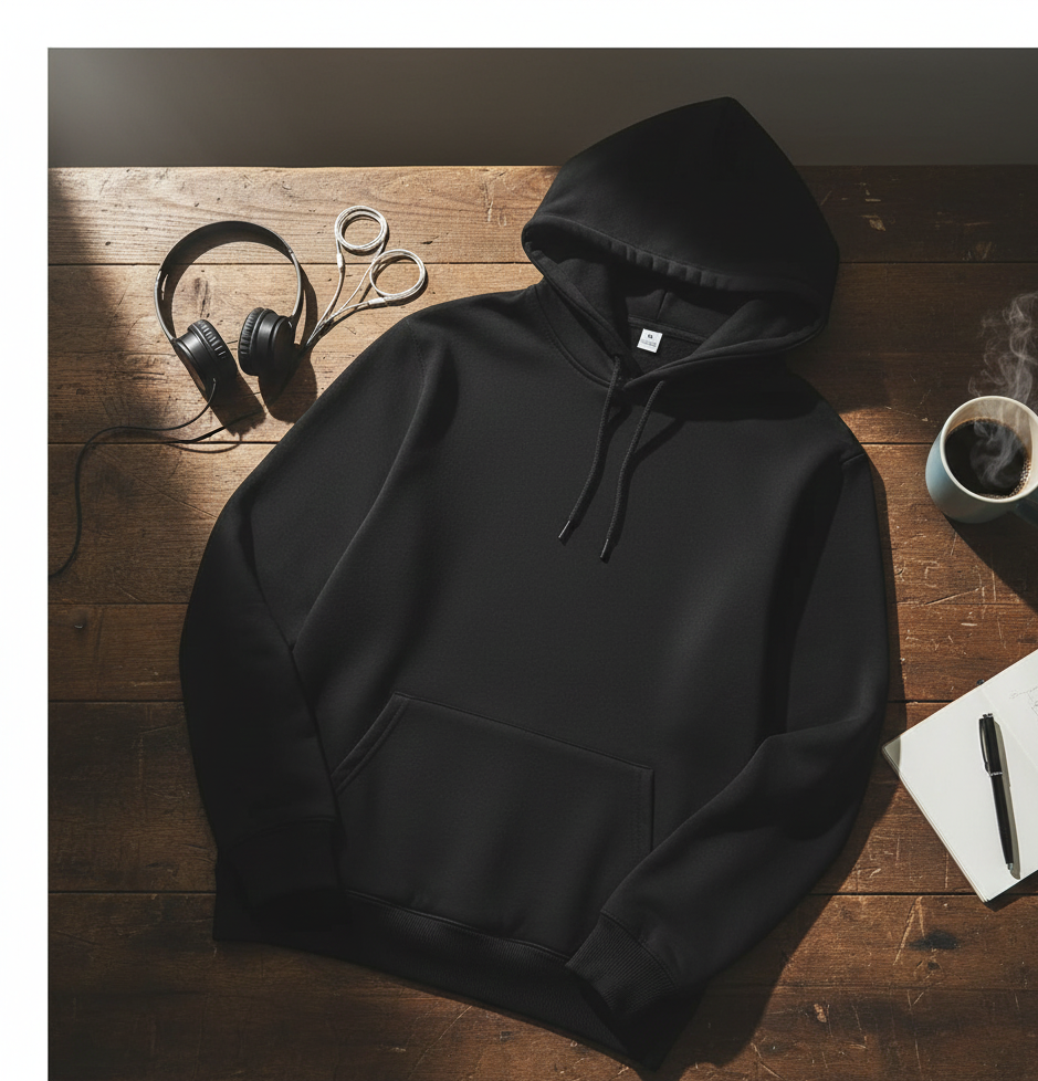 Prime Black Unisex Polyester Hoodie