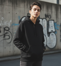 Prime Black Unisex Polyester Hoodie