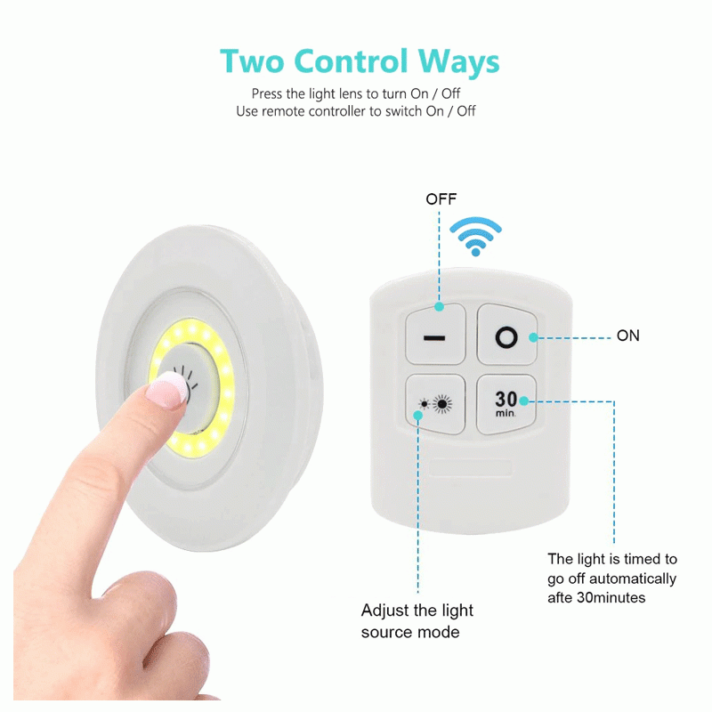 Wireless LED Tap Lights with Remote Control
