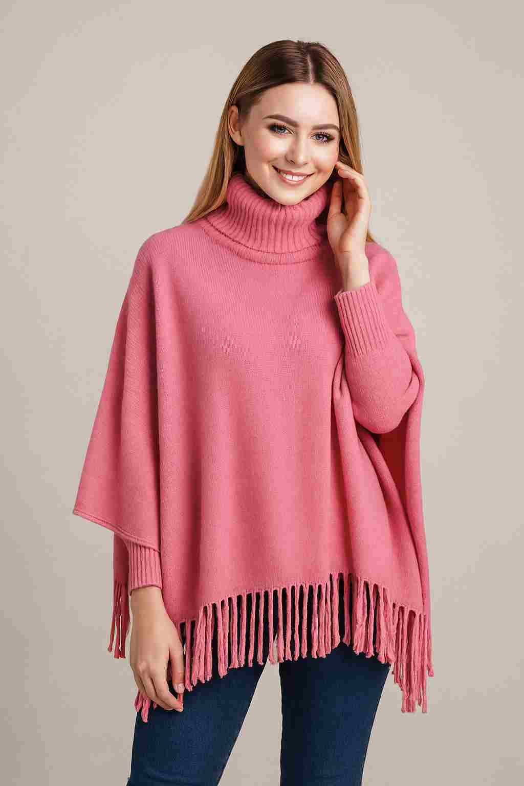 Prime Girls Winter Fleece Poncho with Tassels