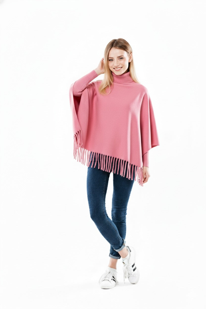 Prime Girls Winter Fleece Poncho with Tassels