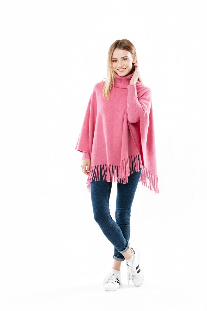 Prime Girls Winter Fleece Poncho with Tassels
